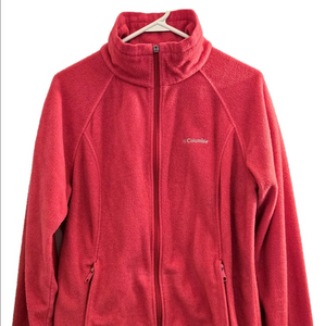 Columbia Pink Fleece Zipper Mock Sweater
